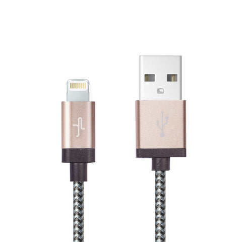 KAEBO - CLOTH BRAIDED ANTI-TEAR LIGHTNING CABLE - GOLD (2 Packs)