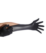 BLACK NITRILE GLOVES 9.5"/ HEAVY DUTY - 1 Box/100 Count