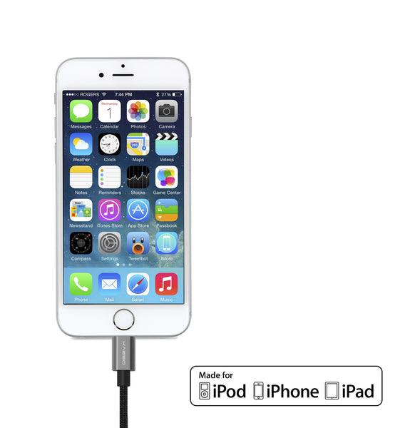 KAEBO - NYLON BRAIDED ANTI-TEAR LIGHTNING CABLE - GREY