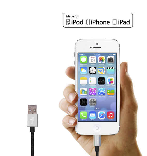 KAEBO - NYLON BRAIDED ANTI-TEAR LIGHTNING CABLE - SILVER