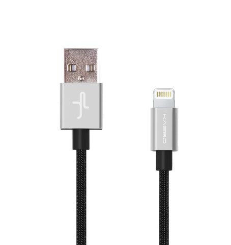 KAEBO - NYLON BRAIDED ANTI-TEAR LIGHTNING CABLE - SILVER