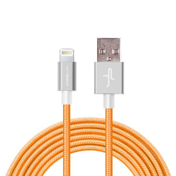 KAEBO - NYLON BRAIDED ANTI-TEAR LIGHTNING CABLE - ORANGE