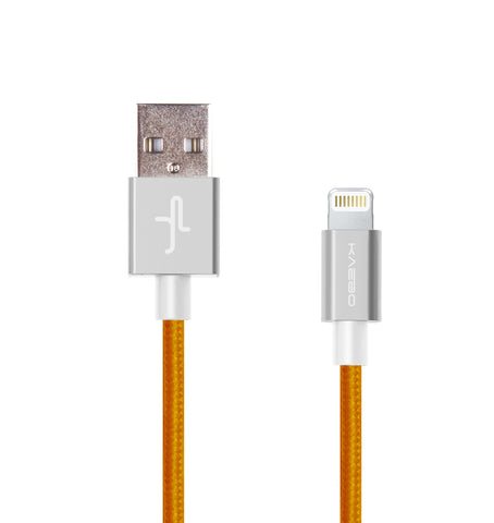 KAEBO - NYLON BRAIDED ANTI-TEAR LIGHTNING CABLE - ORANGE