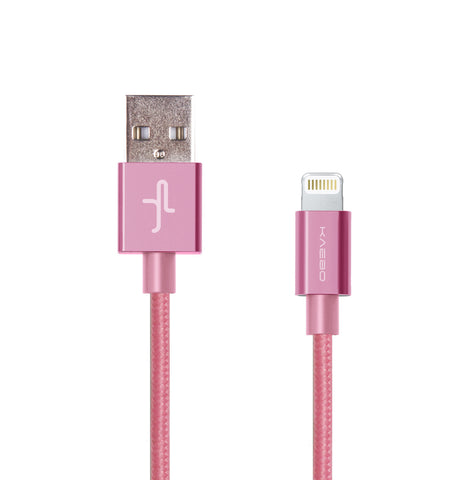 KAEBO - NYLON BRAIDED ANTI-TEAR LIGHTNING CABLE - PINK