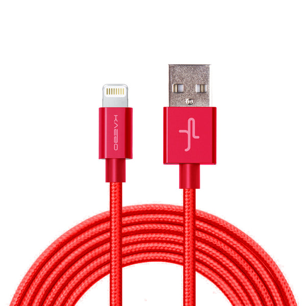 KAEBO - NYLON BRAIDED ANTI-TEAR LIGHTNING CABLE - RED