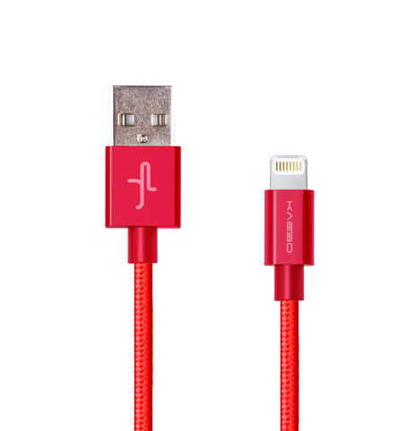KAEBO - NYLON BRAIDED ANTI-TEAR LIGHTNING CABLE - RED